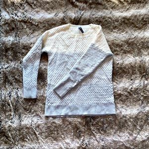 Striped basket weave sweater